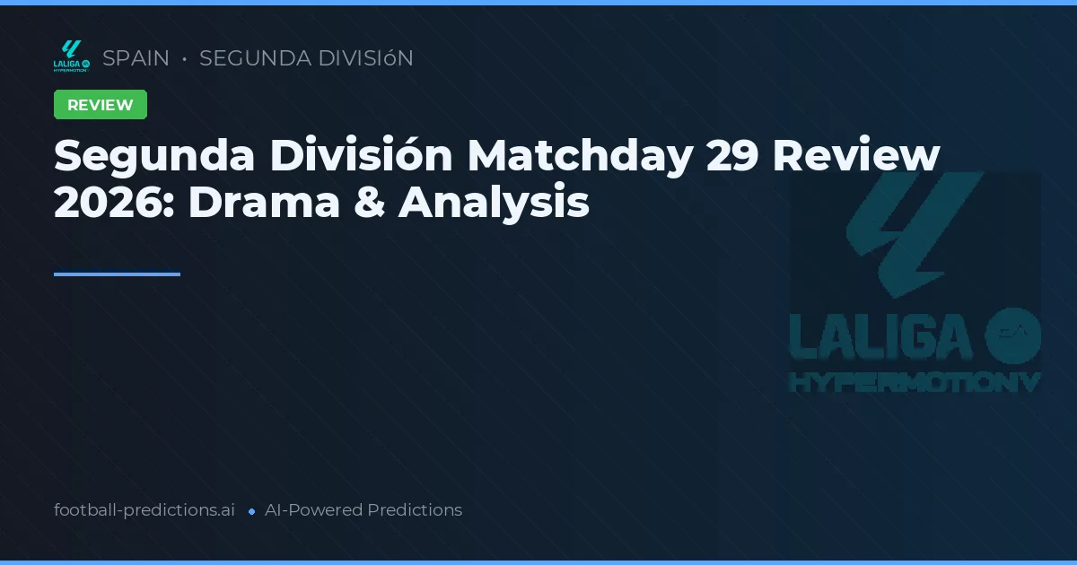 Segunda División Matchday 29 Review 2026: Drama & Analysis