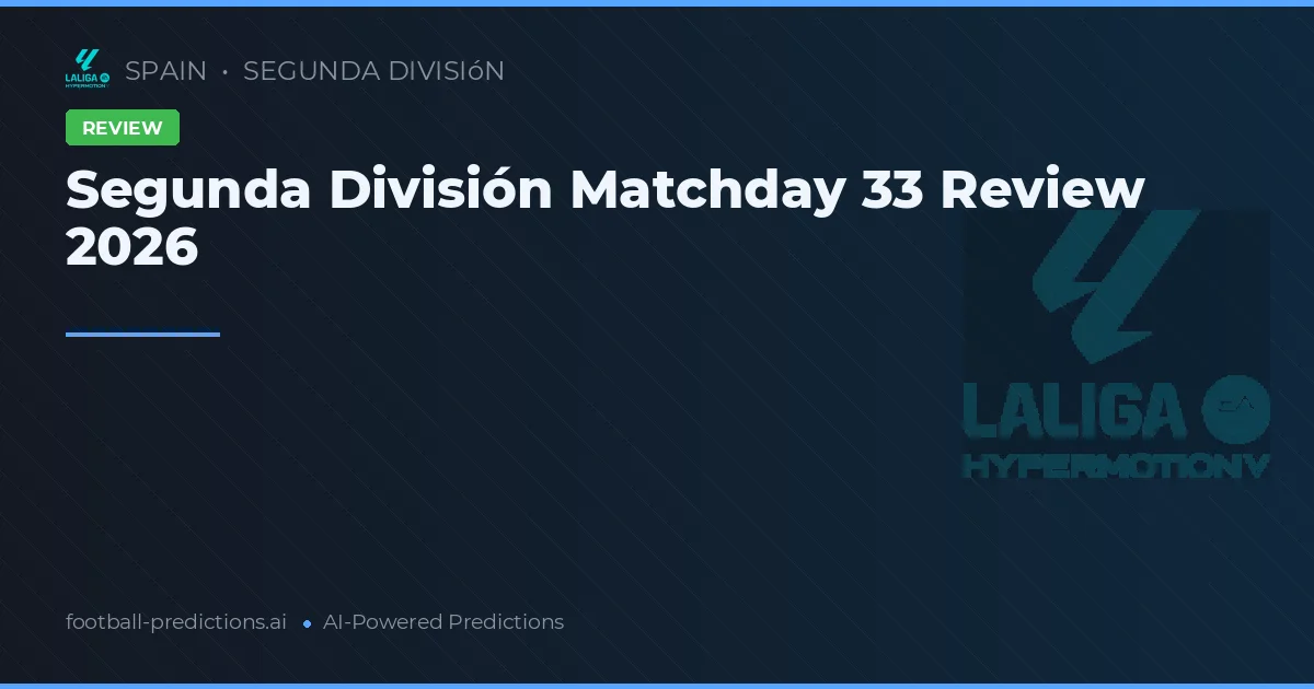 Segunda División Matchday 33 Review 2026