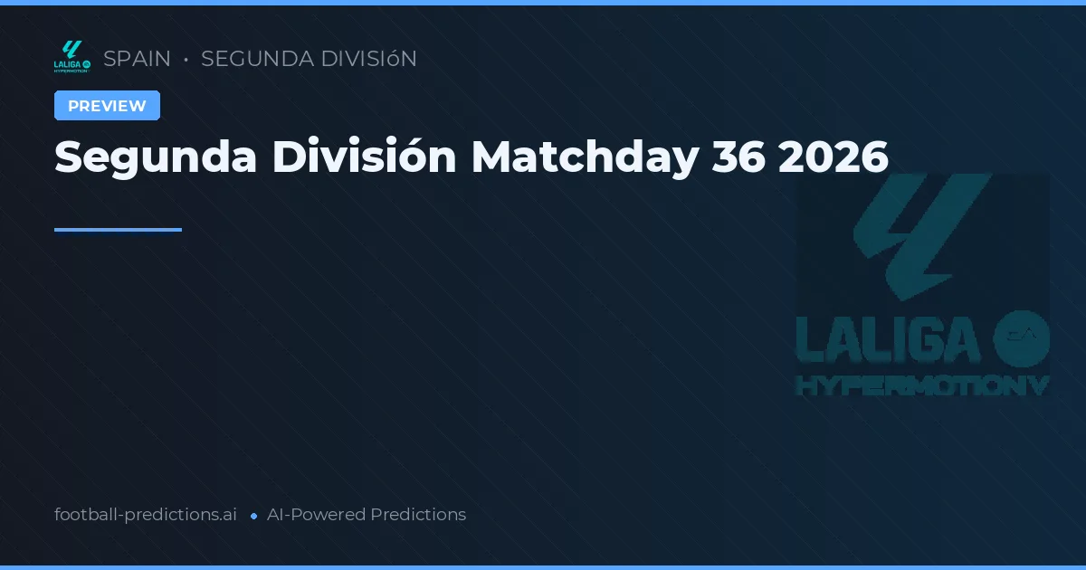 Segunda División Matchday 36 2026