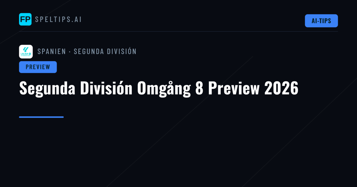 Segunda División Omgång 8 Preview 2026