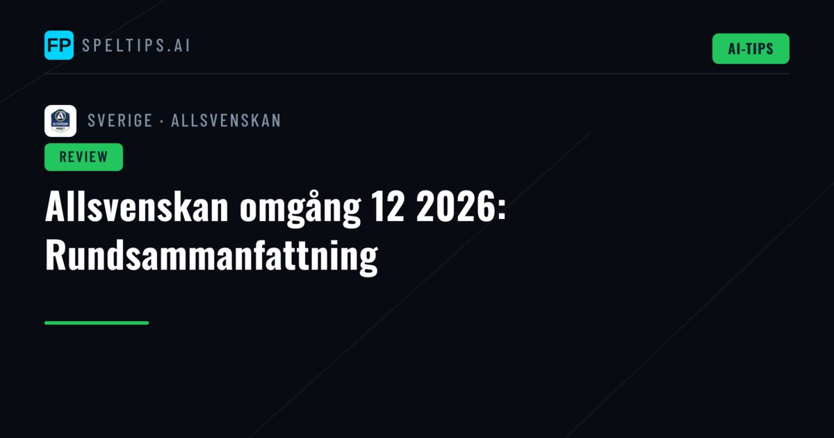Allsvenskan omgång 12 2026: Rundsammanfattning