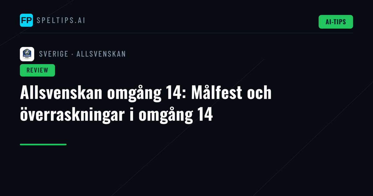 Allsvenskan omgång 14: Målfest och överraskningar i omgång 14