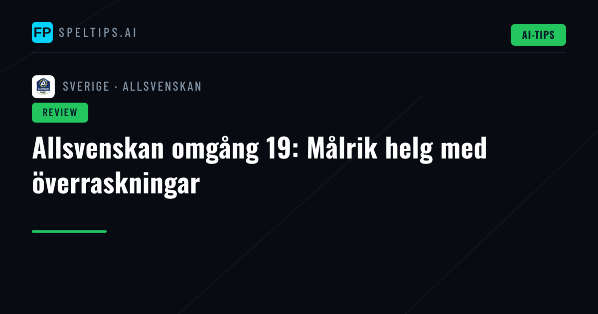 Allsvenskan omgång 19: Målrik helg med överraskningar