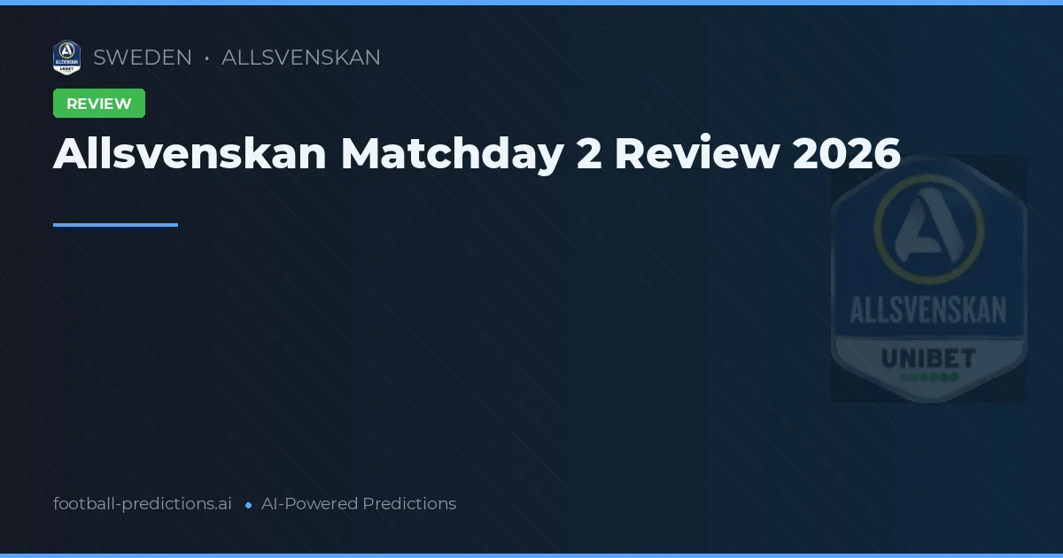 Allsvenskan Matchday 2 Review 2026
