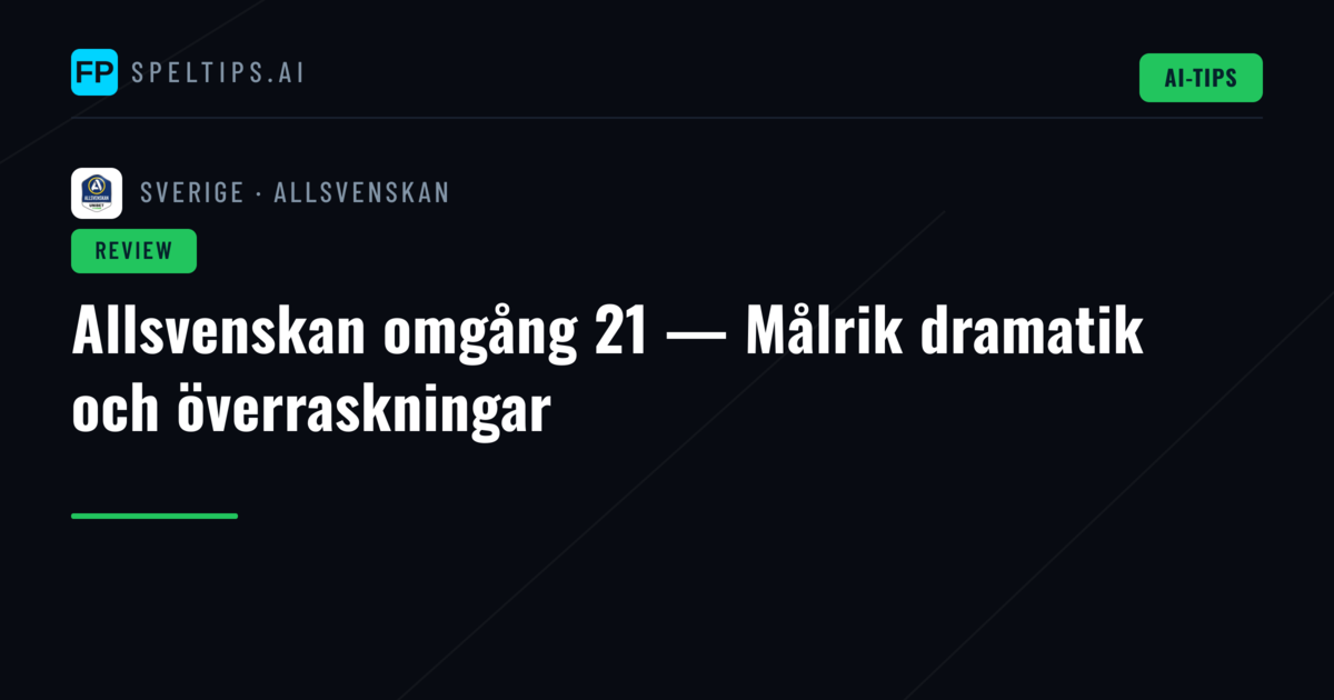 Allsvenskan omgång 21 — Målrik dramatik och överraskningar
