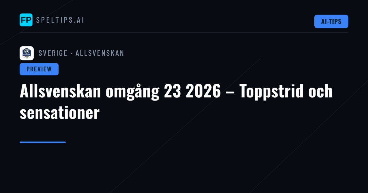 Allsvenskan omgång 23 2026 – Toppstrid och sensationer