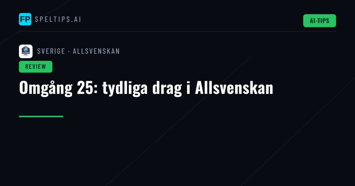 Omgång 25: tydliga drag i Allsvenskan