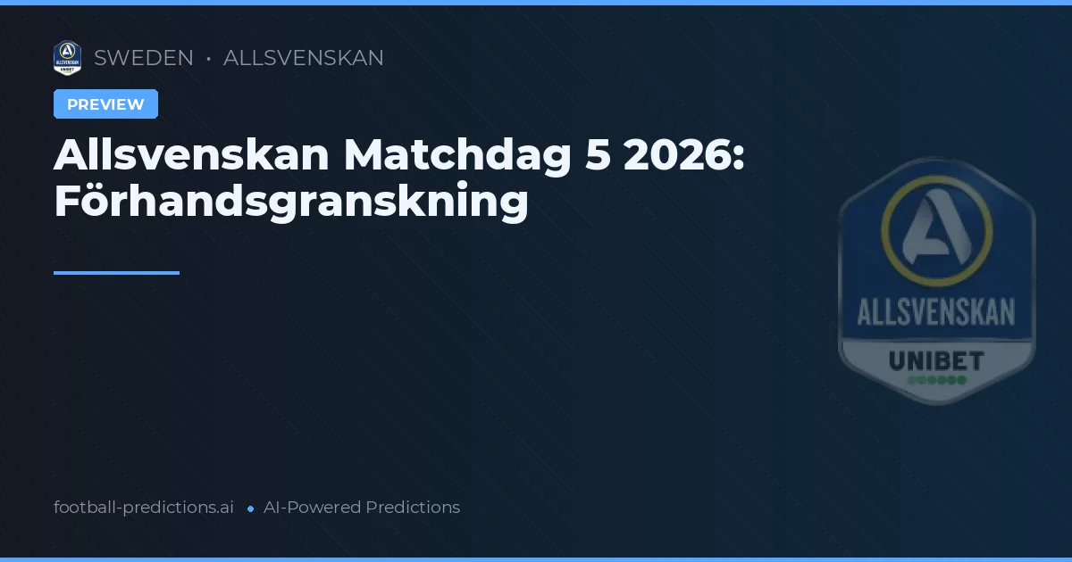 Allsvenskan Matchdag 5 2026: Förhandsgranskning