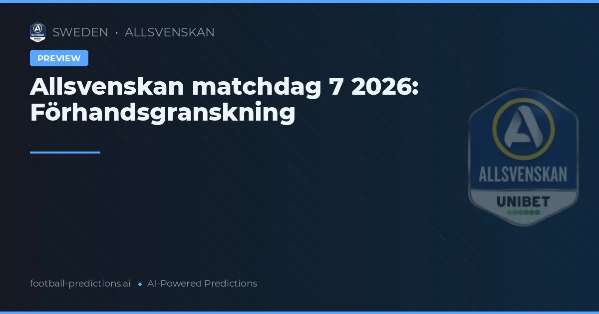 Allsvenskan matchdag 7 2026: Förhandsgranskning