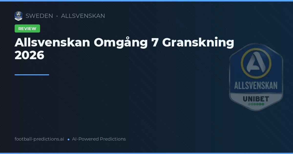Allsvenskan Omgång 7 Granskning 2026