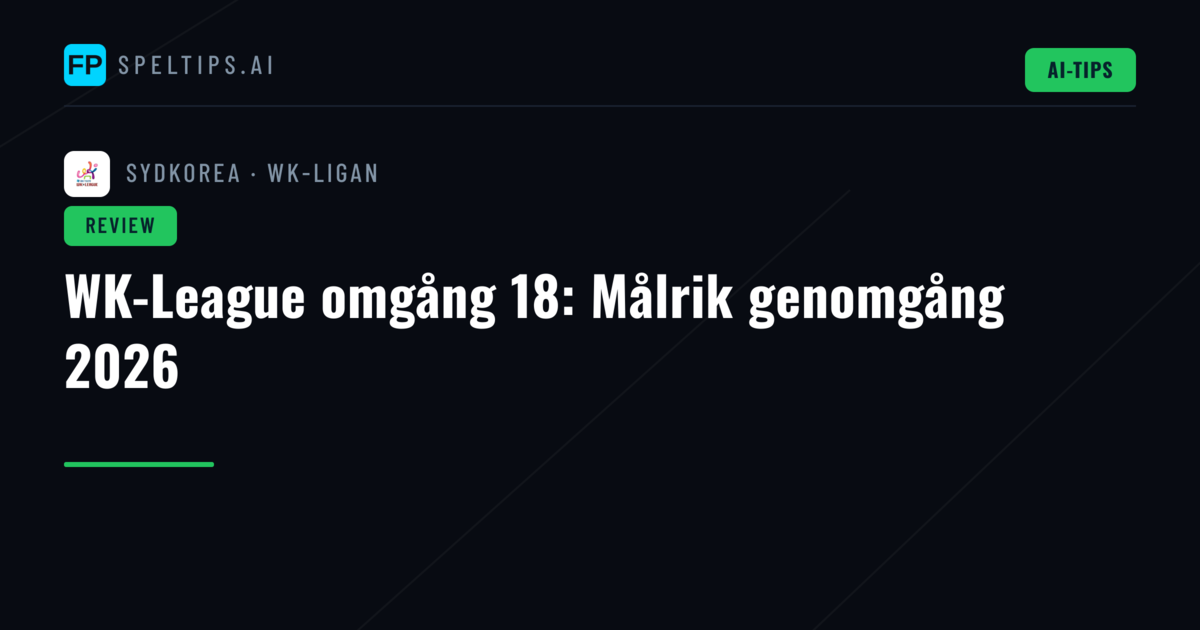 WK-League omgång 18: Målrik genomgång 2026