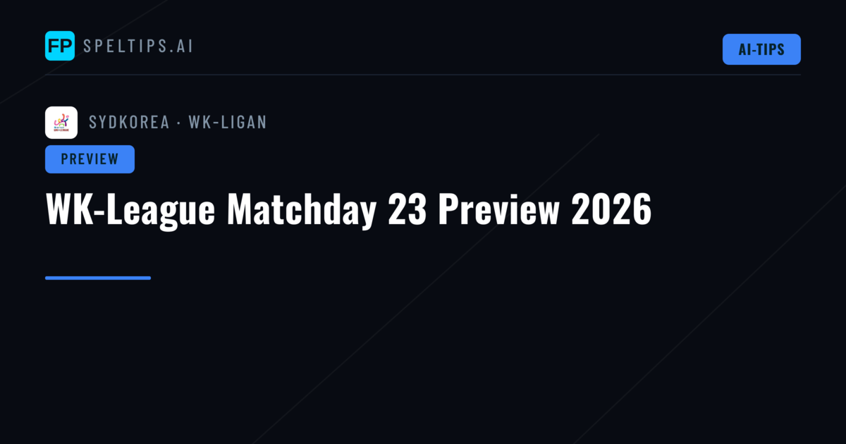WK-League Matchday 23 Preview 2026