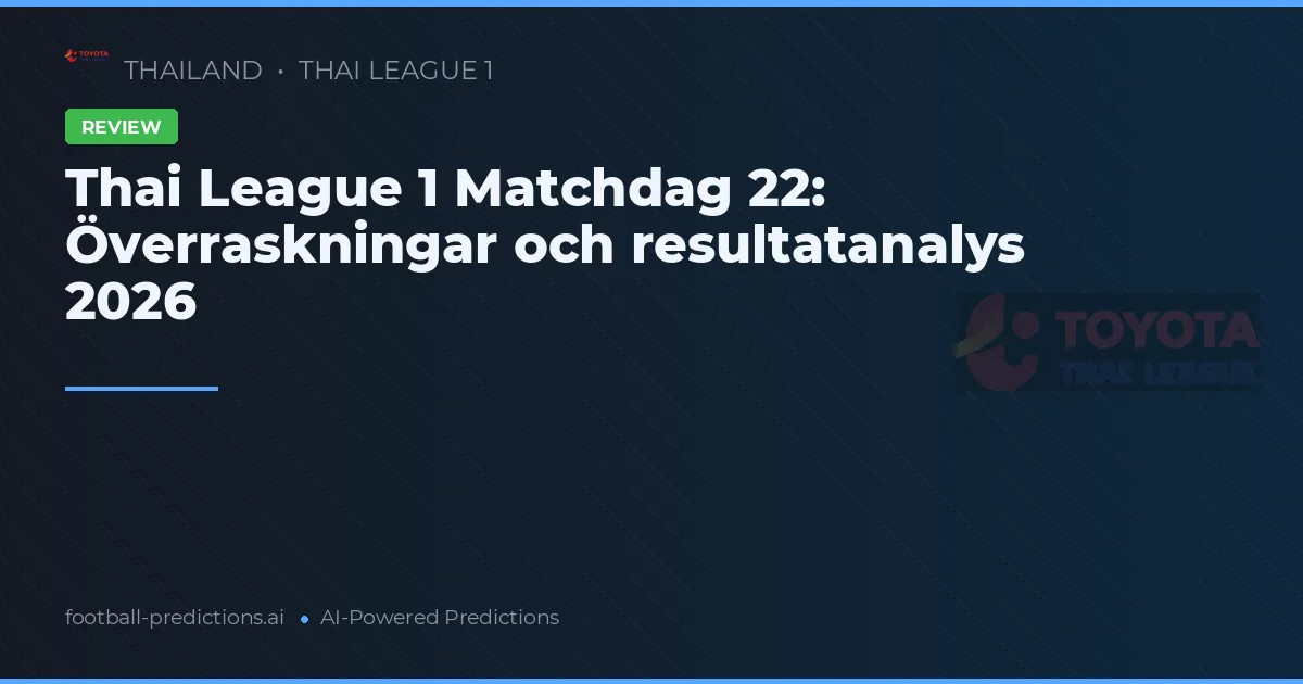 Thai League 1 Matchdag 22: Överraskningar och resultatanalys 2026