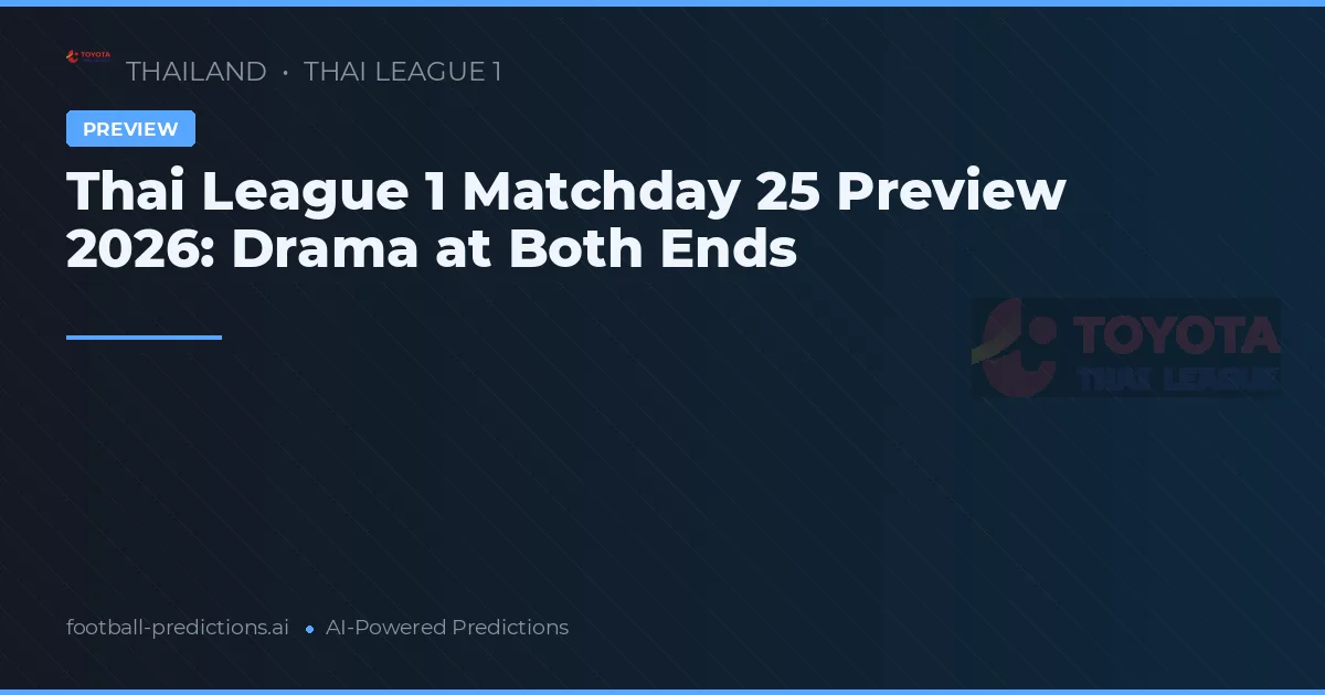 Thai League 1 Matchday 25 Preview 2026: Drama at Both Ends