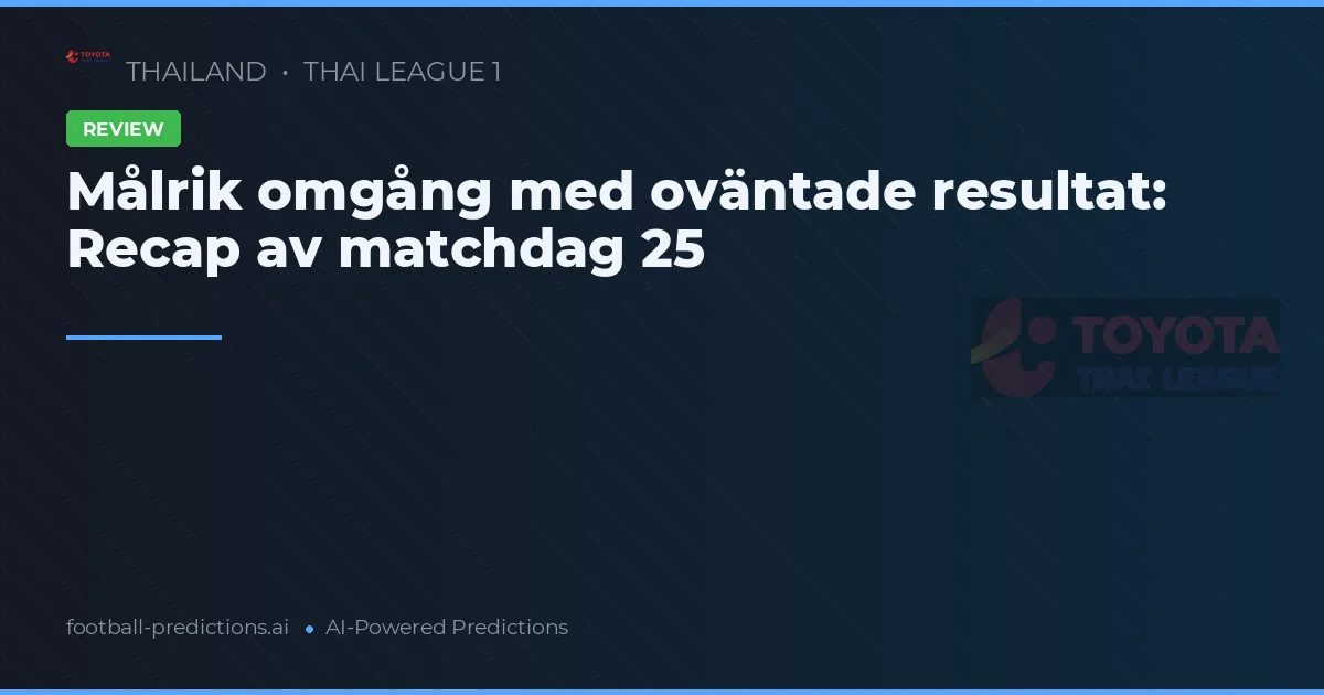 Målrik omgång med oväntade resultat: Recap av matchdag 25