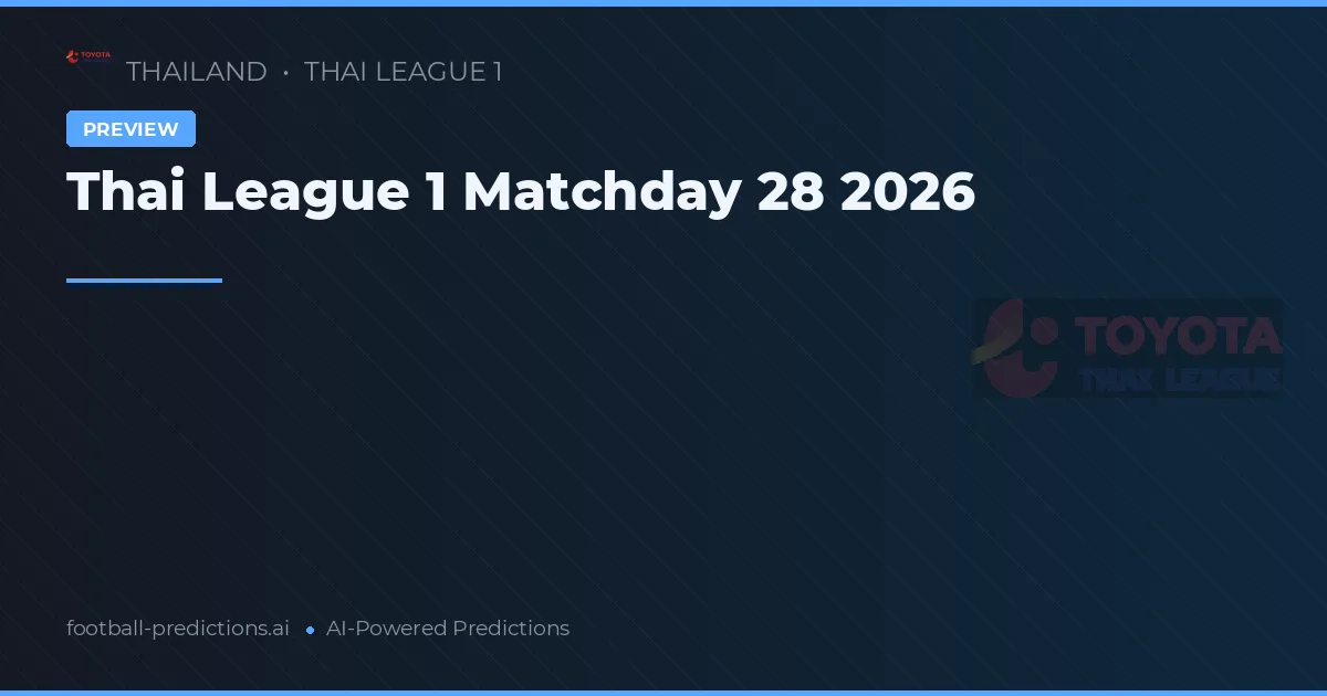 Thai League 1 Matchday 28 2026