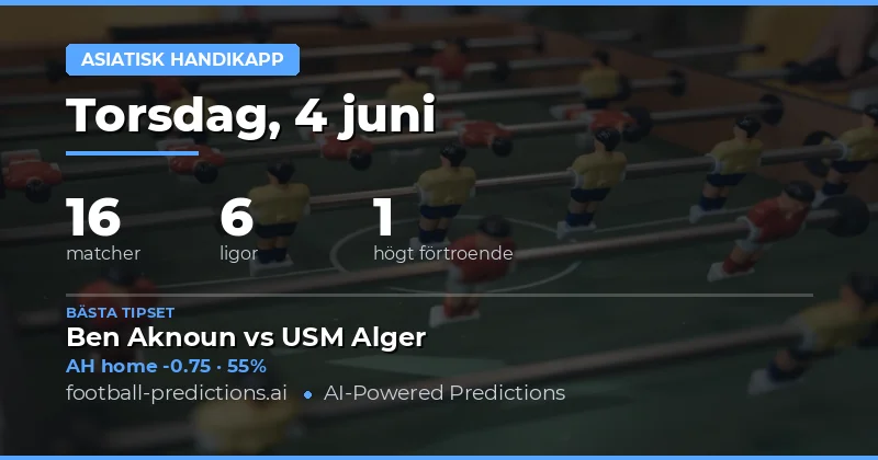 Asian Handicap — en introduktion till dagens spelförslag