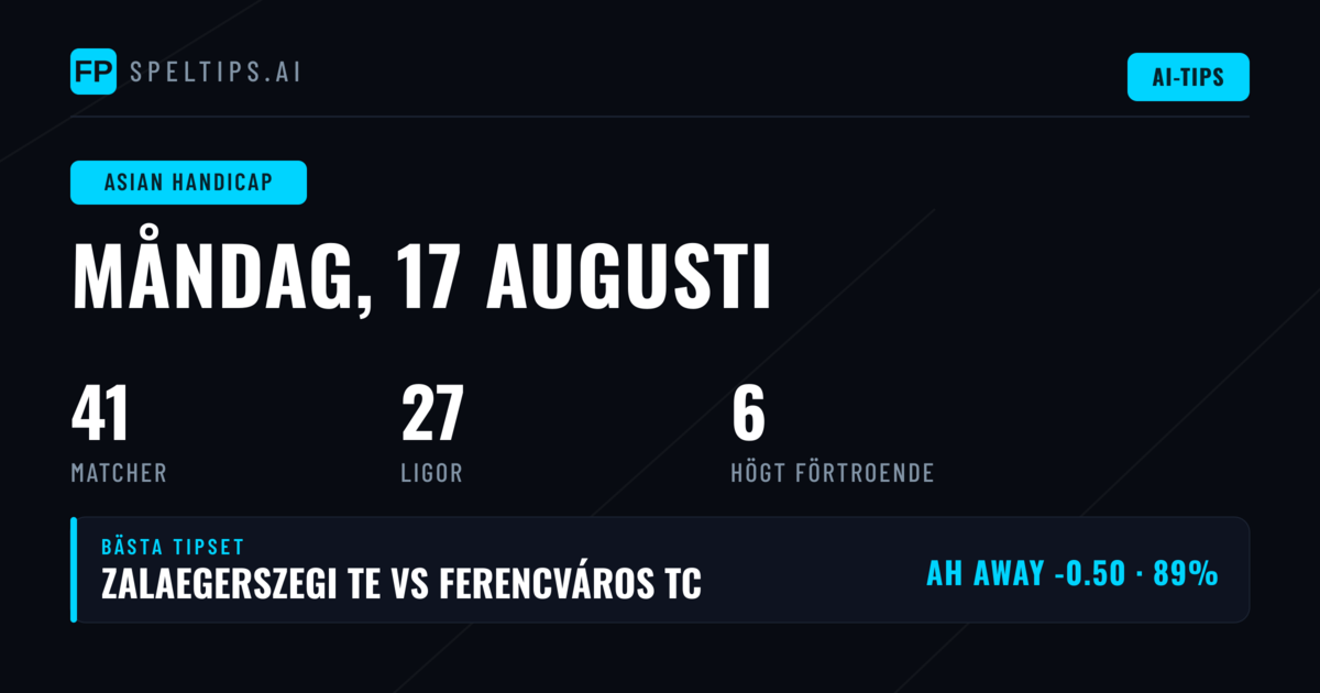 Topp AH Picks för 17 aug 2026