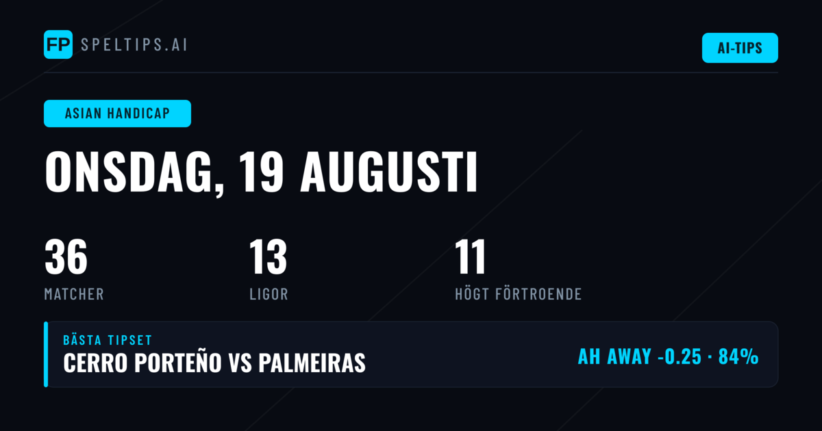 Top AH Picks för 19 aug 2026