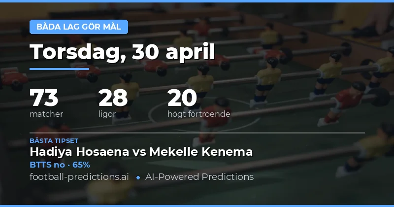 Båda lagen gör mål – prognoser för torsdagen