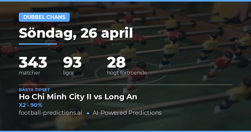 Översikt: Dubbla Chanser den 26 April 2026