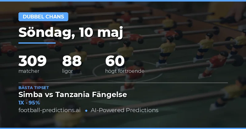 Dubbel chans-prognoser för 10 maj 2026