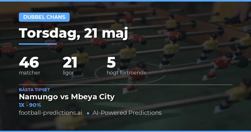Dubbel chans prognoser för den 21 maj 2026