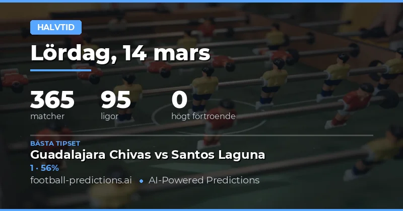 Halvtid tips 14 mars 2026