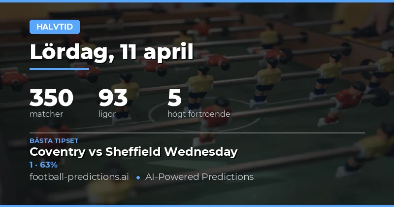 Halvlekssatsningar – 11 April 2026