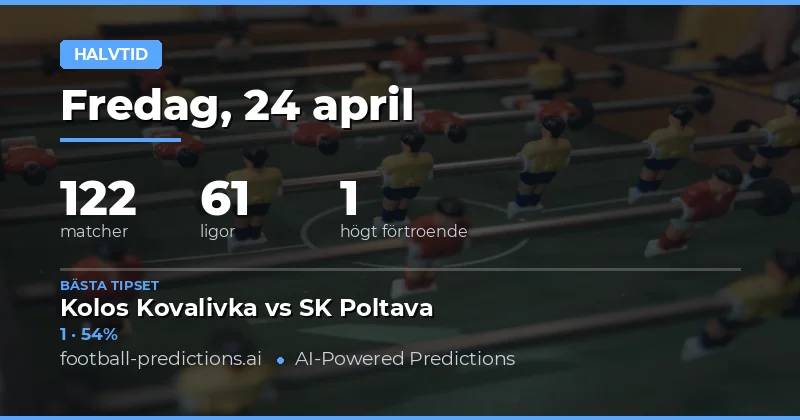 Expertanalys av Half Time Result för 24 Apr 2026