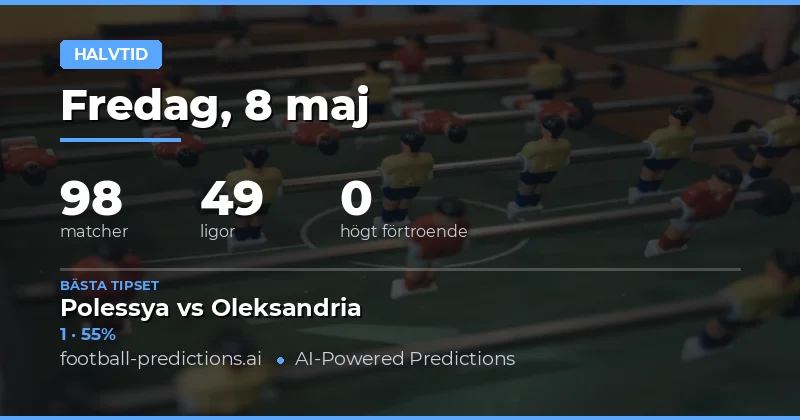 Halvtidsresultat: Analys av dagens 98 matcher