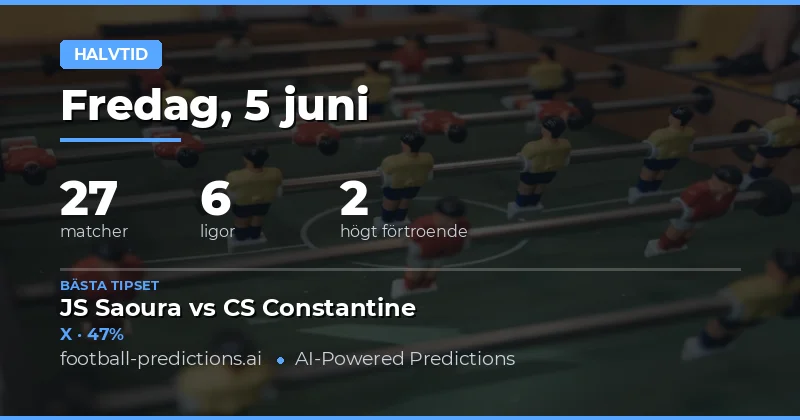 Halvtidsspel: Analys och Tips 5 Jun 2026