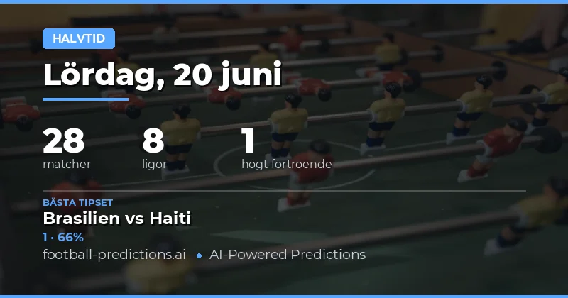 Topp HT/FT Tips för 20 Jun 2026
