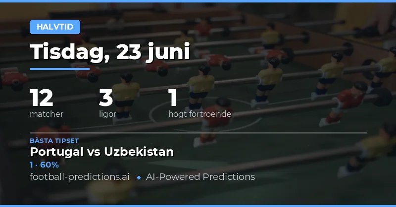 Bästa HT/FT-tips för 23 juni 2026
