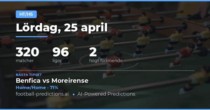 Expert Half Time/Full Time Predictions for 25 April 2026