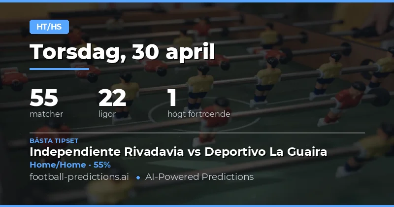 Strategi för Halvtid/Full Time Spel den 30 April