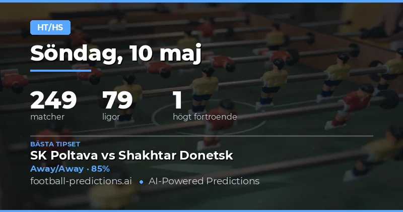 Strategi för Halvtid/Fulltid Spel den 10 Maj 2026