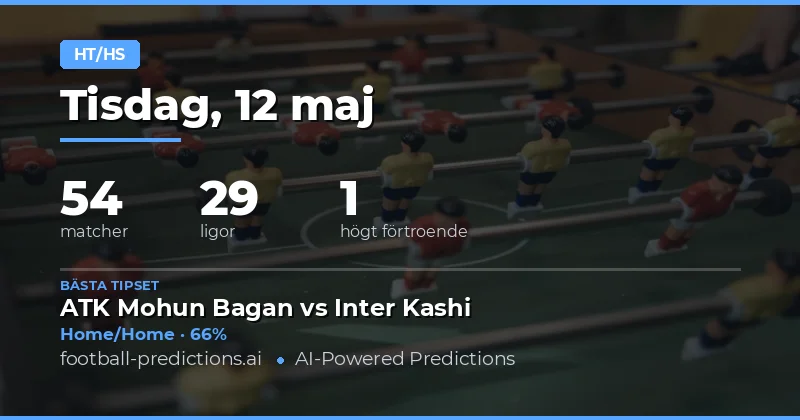 Halvtid/Fulltid Speltips för 12 Maj 2026