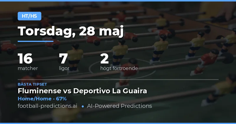 Halvtid/Fulltid Speltips för 28 Maj 2026