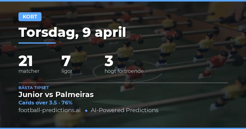 Översikt över matcherna den 9 april 2026