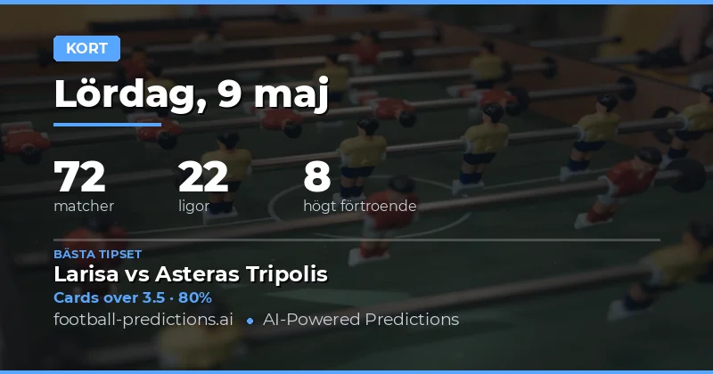Gula kort förutsägelser för den 9 maj 2026