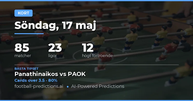 Gulaktsprognoser för 17 maj 2026