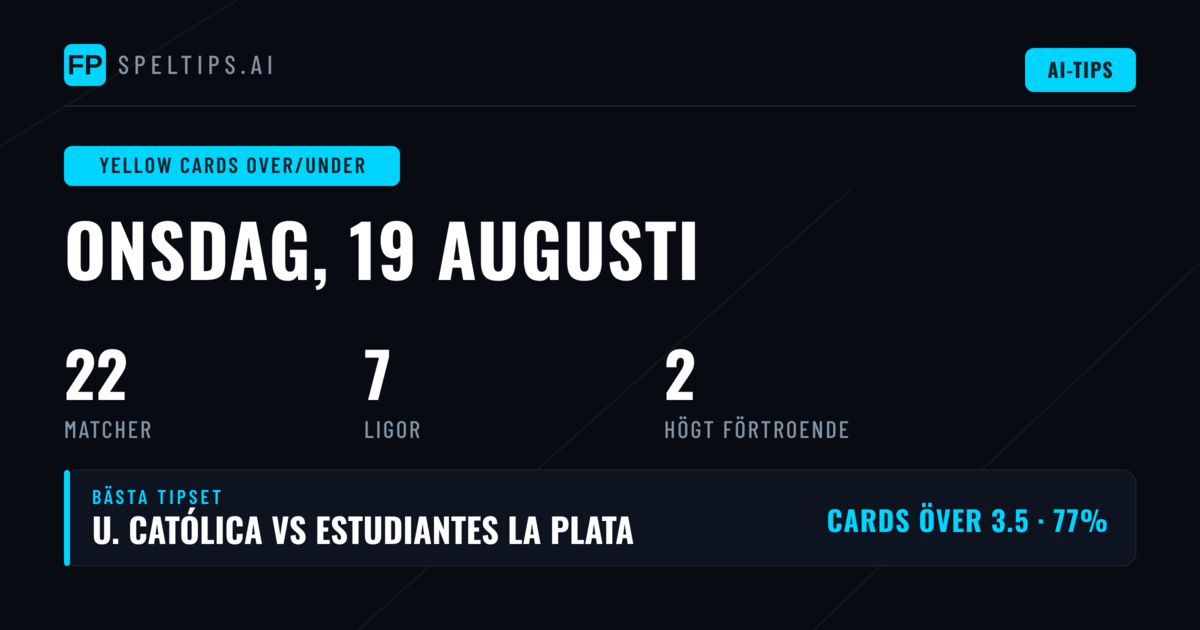 Top O/U Kort Tips för 19 aug 2026