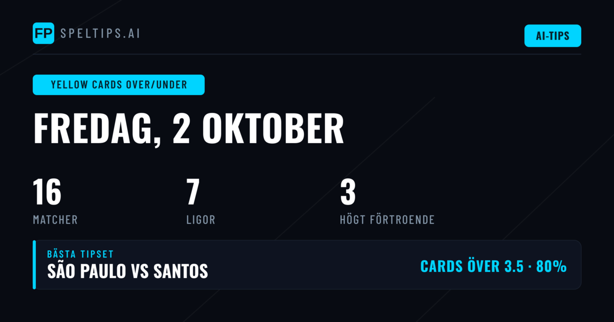 Toppa Gula Kort Ö/U Tips för 2 okt 2026