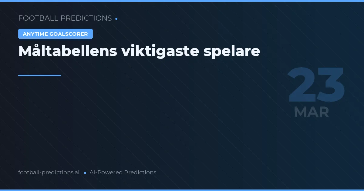 Måltabellens viktigaste spelare