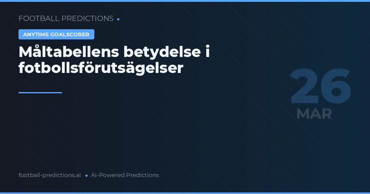 Måltabellens betydelse i fotbollsförutsägelser