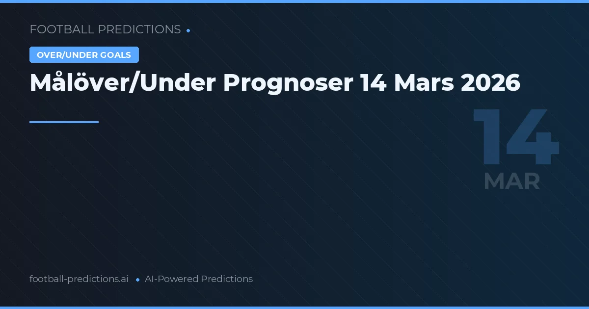 Målöver/Under Prognoser 14 Mars 2026