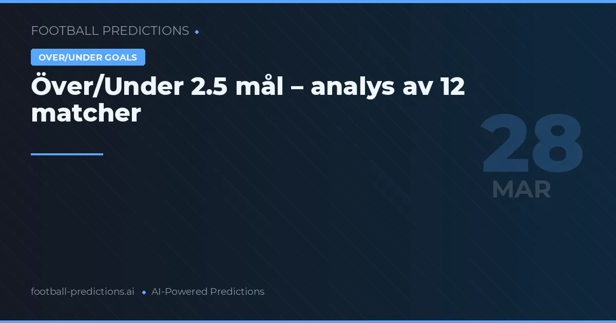 Över/Under 2.5 mål – analys av 12 matcher