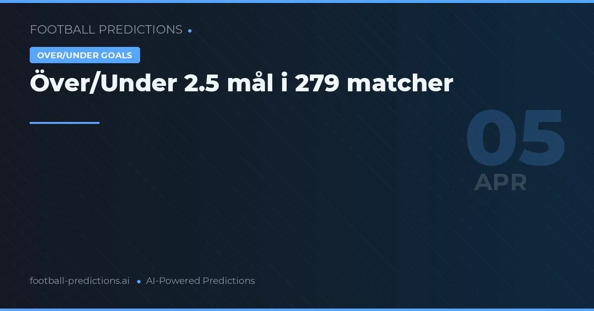 Över/Under 2.5 mål i 279 matcher