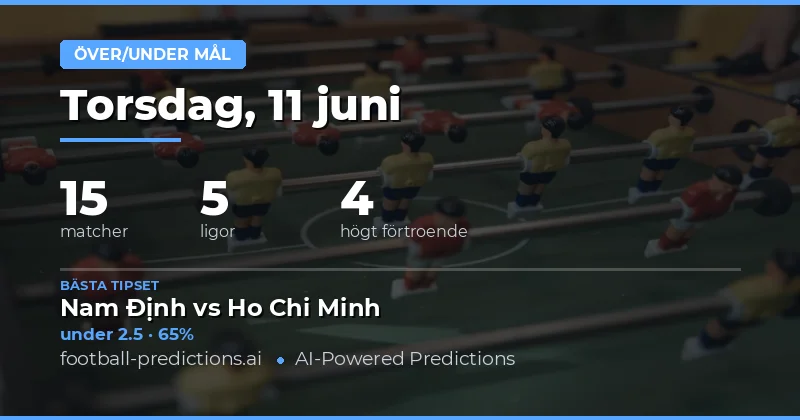 Top O/U Goals Tips för 11 Jun 2026